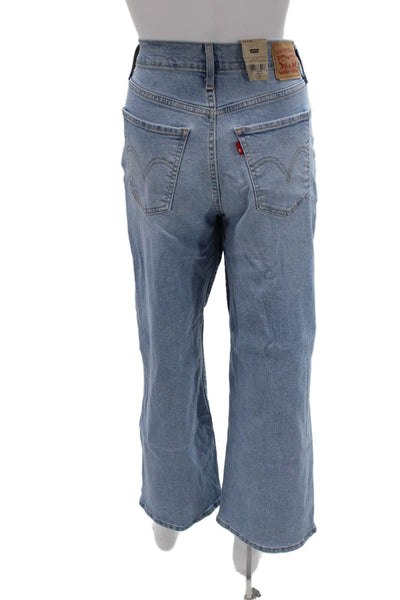 Levi's Women Boyfriend Cropped Jeans Light Blue High Rise 26 Inseam Size 28