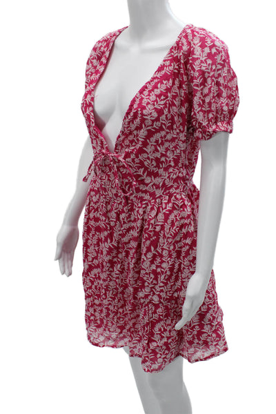 Banjanan Women Fit & Flare Sundress Pink Floral V Neck Short Sleeve Size 3