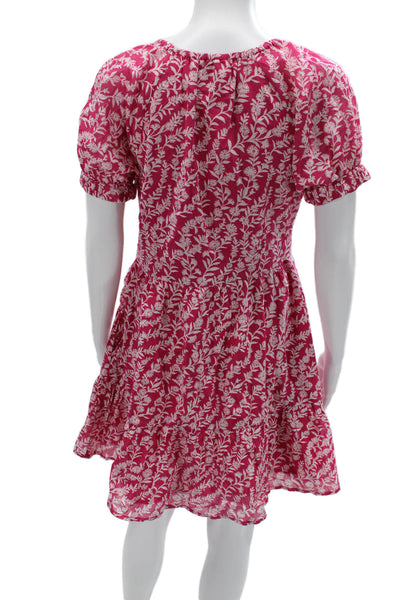 Banjanan Women Fit & Flare Sundress Pink Floral V Neck Short Sleeve Size 3