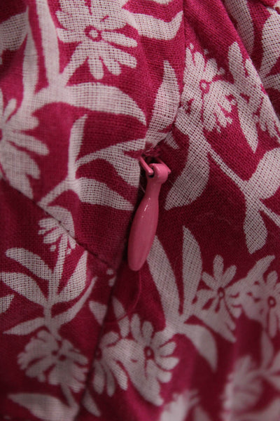 Banjanan Women Fit & Flare Sundress Pink Floral V Neck Short Sleeve Size 3