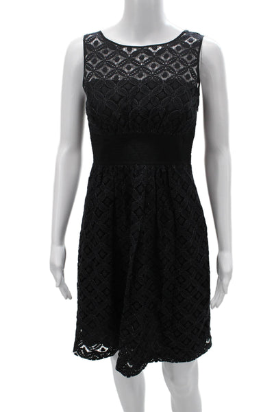Shoshanna Women Fit & Flare Sleeveless Black Dress Round Neck Size 4