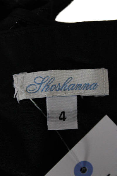 Shoshanna Women Fit & Flare Sleeveless Black Dress Round Neck Size 4