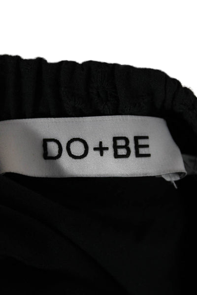 Do + Be Womens Bohemian Black Cotton Short Sleeve Blouse Size S