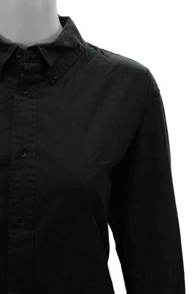 Rag & Bone Women Black Collared Long Sleeve Button-Up Top Basic Size M