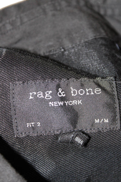 Rag & Bone Women Black Collared Long Sleeve Button-Up Top Basic Size M