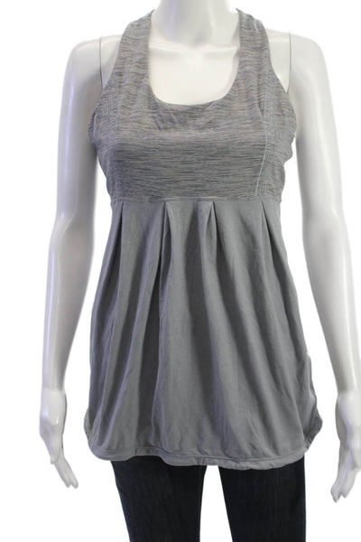 Lululemon Womens Gray Striped Sleeveless Tunic Tank Nylon Blend Size M