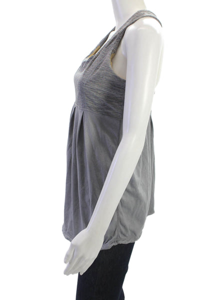 Lululemon Womens Gray Striped Sleeveless Tunic Tank Nylon Blend Size M