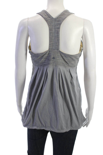 Lululemon Womens Gray Striped Sleeveless Tunic Tank Nylon Blend Size M