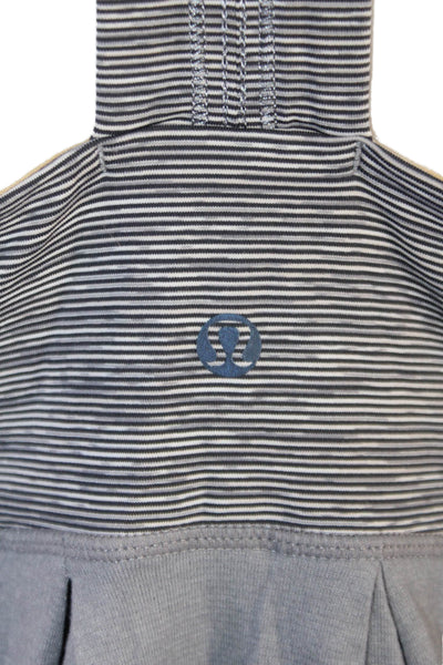 Lululemon Womens Gray Striped Sleeveless Tunic Tank Nylon Blend Size M