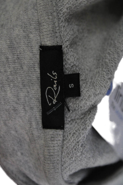 Rails Women Petites Henley Sweatshirt Gray Lace Up Long Sleeve Size S