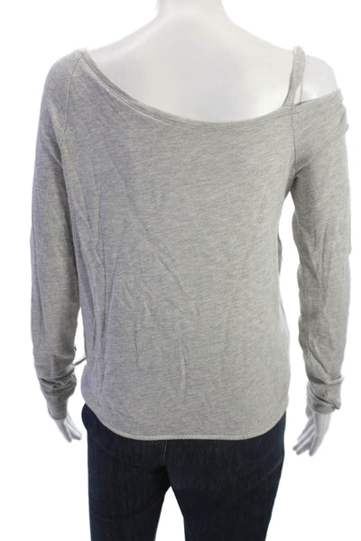 Generation Love Womens Basic Long Sleeve Tie Front Gray Top Size S