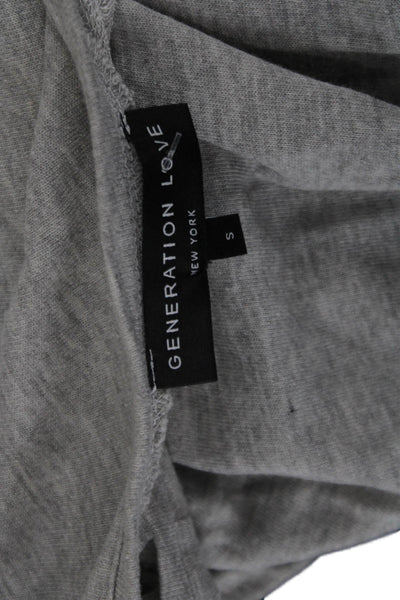 Generation Love Womens Basic Long Sleeve Tie Front Gray Top Size S