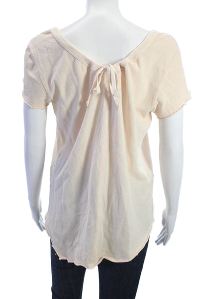 Wilt Women Basic T-Shirt Short Sleeve Beige Cotton Bohemian Size S