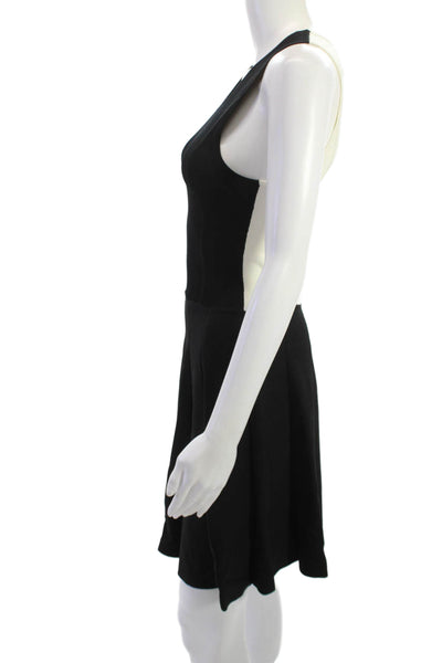 Parker Womens Fit & Flare Tank Dress Black Short Sleeveless Round Neck Size S