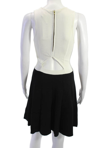 Parker Womens Fit & Flare Tank Dress Black Short Sleeveless Round Neck Size S