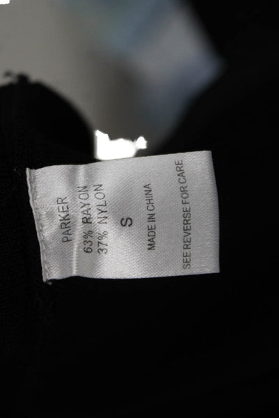 Parker Womens Fit & Flare Tank Dress Black Short Sleeveless Round Neck Size S