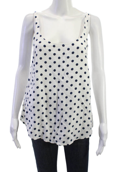Splendid Womens White Polka Dot Rayon Camisole Round Neck Sleeveless Size S