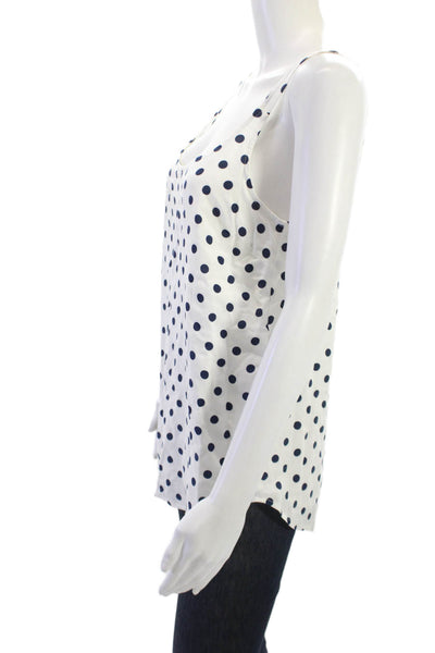 Splendid Womens White Polka Dot Rayon Camisole Round Neck Sleeveless Size S