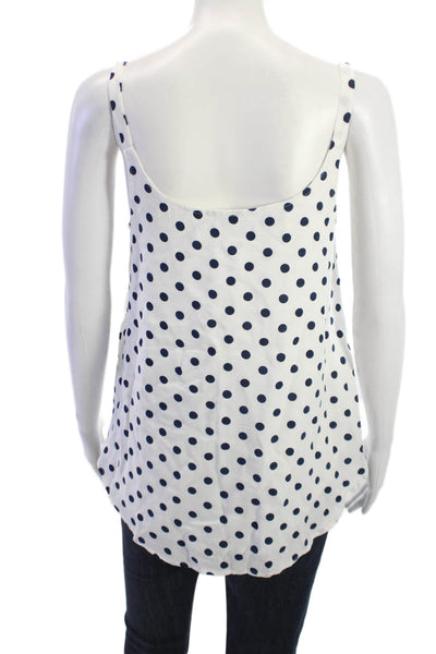 Splendid Womens White Polka Dot Rayon Camisole Round Neck Sleeveless Size S