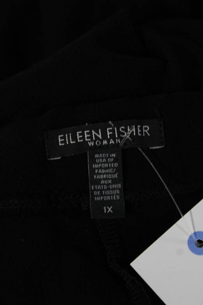 Eileen Fisher Womens Cropped Black Pants Viscose Blend Size 1X