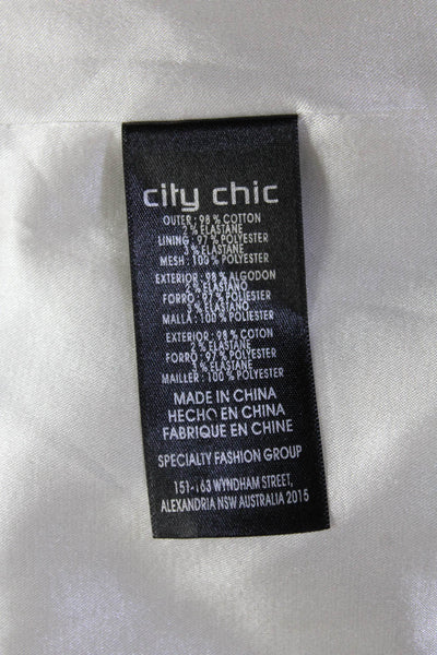 City Chic Women Black Floral Overall Dress Size M