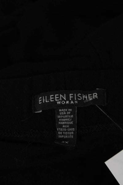 Eileen Fisher Women Black Viscose Blend Sweatpants Size 2X