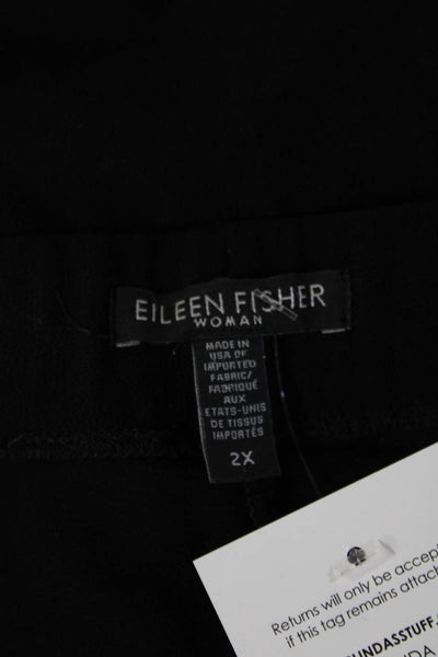 Eileen Fisher Women Black Dress Pants Stretch Viscose Spandex Plus Size 2X