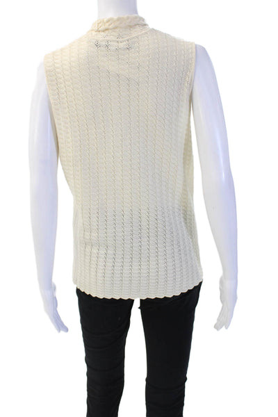 Dana Buchman Women Sleeveless Mock Neck Wool Blend Tank Beige Size XL