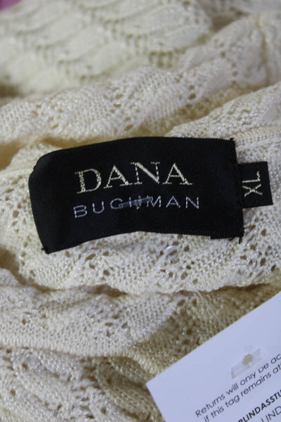 Dana Buchman Women Sleeveless Mock Neck Wool Blend Tank Beige Size XL
