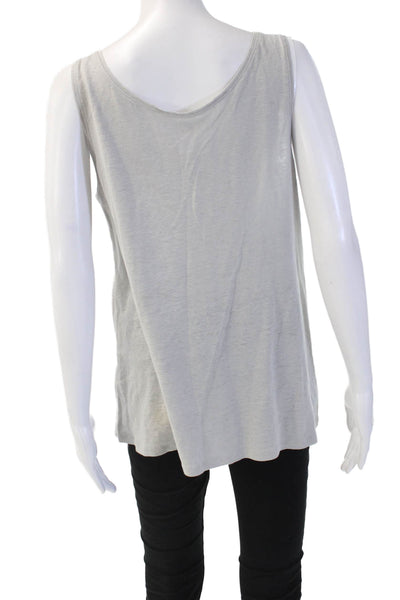 Eileen Fisher Womens Sleeveless Linen Tunic Gray Round Neck Size M