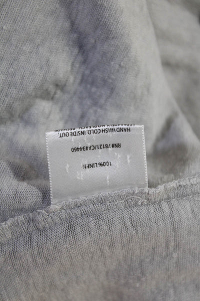 Eileen Fisher Womens Sleeveless Linen Tunic Gray Round Neck Size M