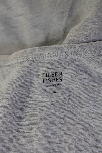 Eileen Fisher Womens Sleeveless Linen Tunic Gray Round Neck Size M
