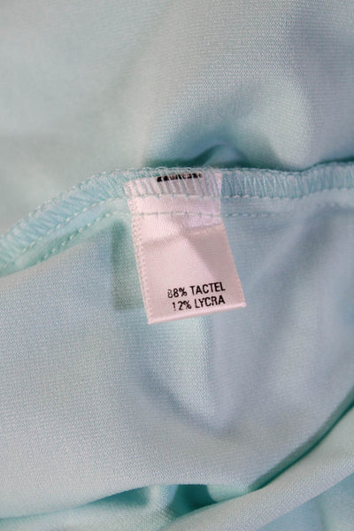 A'nue Ligne Women Light Blue Basic Sleeveless Tank Round Neck 88% TACTEL Size L