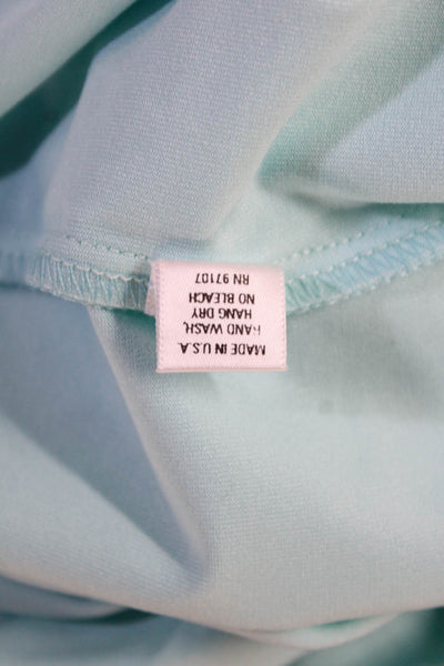 A'nue Ligne Women Light Blue Basic Sleeveless Tank Round Neck 88% TACTEL Size L