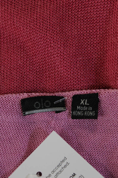 Olo Womens Basic V Neck Pink 3/4 Sleeve Blouse Size XL