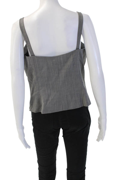 Lafayette 148 New York Women Camisole Wool Gray Check Drawstring Size 12