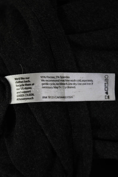 Eileen Fisher Womens Long Sleeve Top Black Round Neck Viscose Size 1X