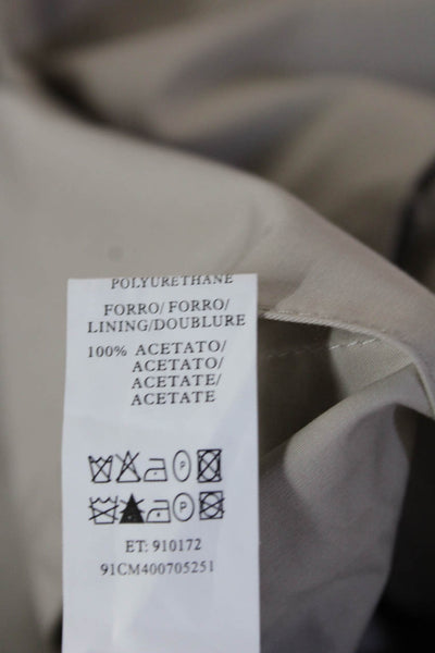 Carolina Herrera Womens Military Jacket Beige Cotton 3/4 Sleeve Size 14