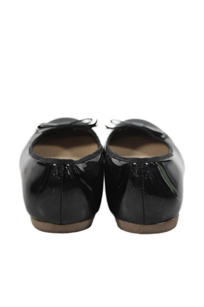 Elephantito Womens Patent Leather Bow Detail Dress Flats Black Size 13