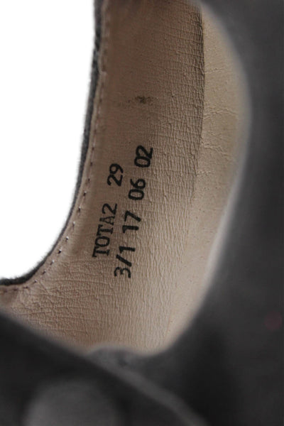 Venettini Girls Ankle Strap Dress Mary Jane Ballet Flats Gray Size 11.5