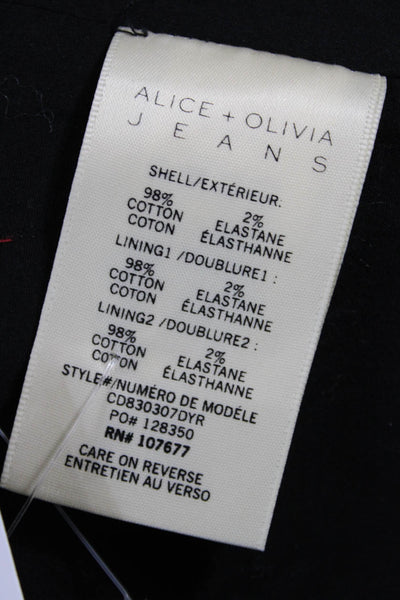 Alice + Olivia Womens Mini Overall Dress Black Zip Knee Length Size 0