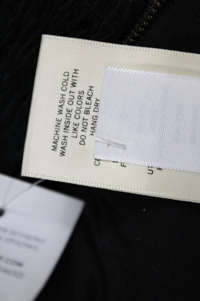 Alice + Olivia Womens Mini Overall Dress Black Zip Knee Length Size 0