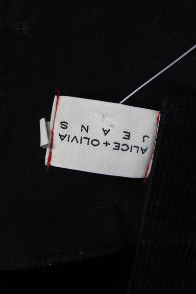 Alice + Olivia Womens Mini Overall Dress Black Zip Knee Length Size 0