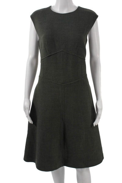Brooks Brothers Womens A-Line Fit and Flare Dress Dark Gray Wool Blend Size 10