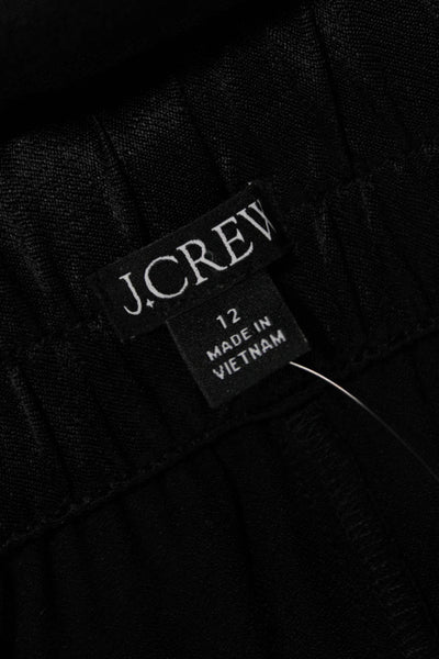 J Crew Women Cropped Dress Pants Black Viscose Size 12