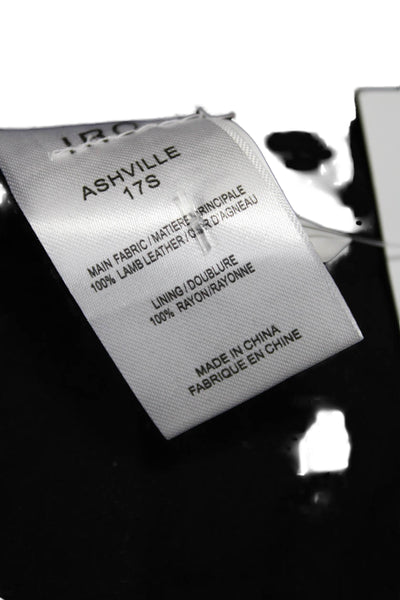 IRO Womens Biker Jacket Red Lamb Leather Buckle Size 38