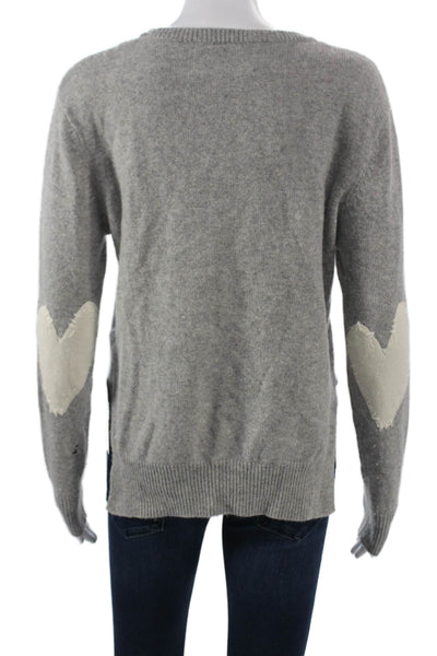 Kerri Rosenthal Womens Gray Cashmere Pullover Flag Size S