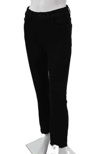 DL1961 Women Cropped Straight Jeans Black High Rise Size 26