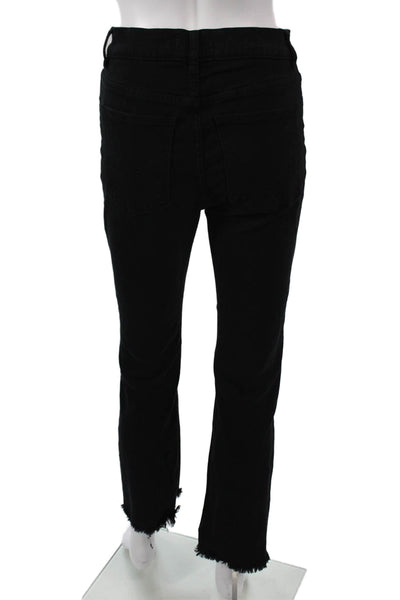 DL1961 Women Cropped Straight Jeans Black High Rise Size 26