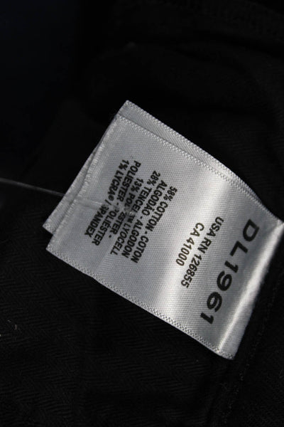 DL1961 Women Cropped Straight Jeans Black High Rise Size 26